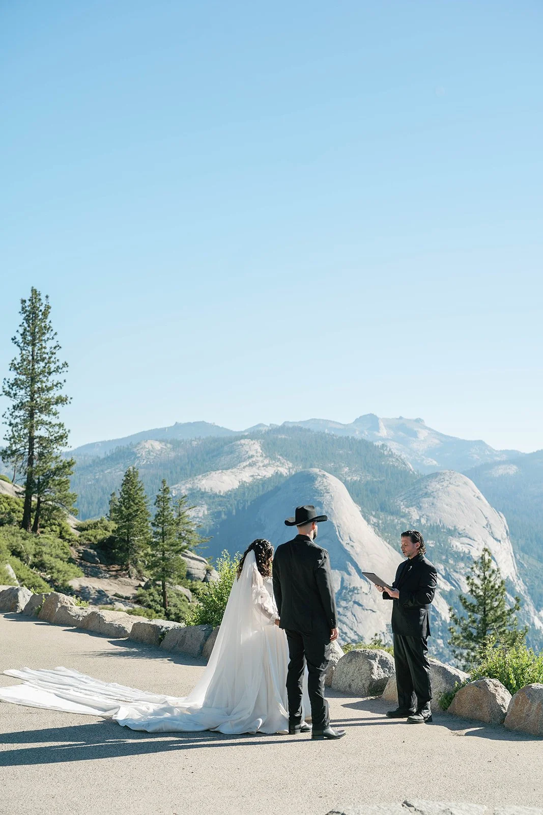 Couple at their Yosemite National Park elopement ceremony