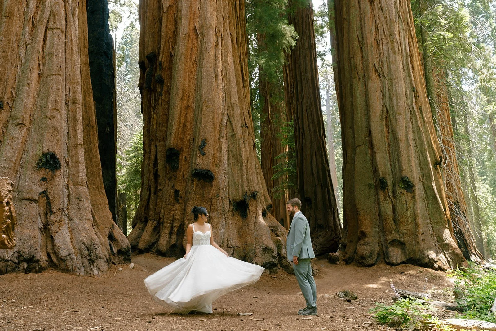 couple dances after their Lost Grove elopement ceremony
