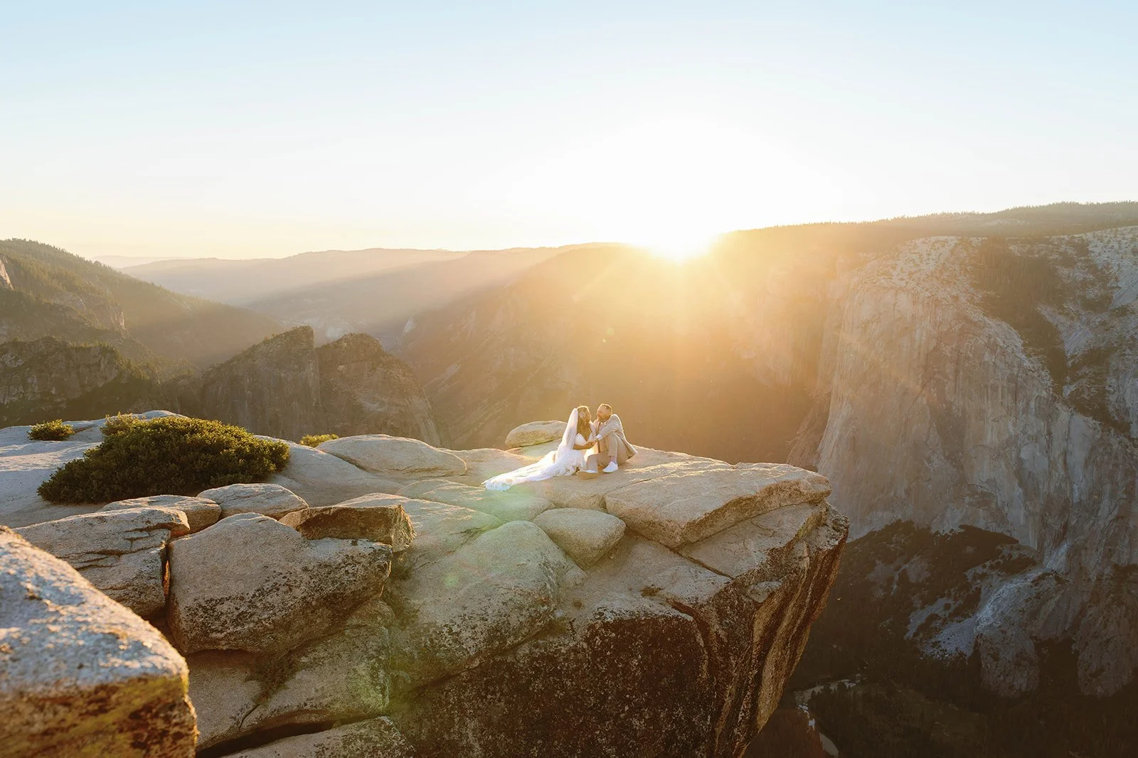 Bride and groom at their Yosemite weekend elopement