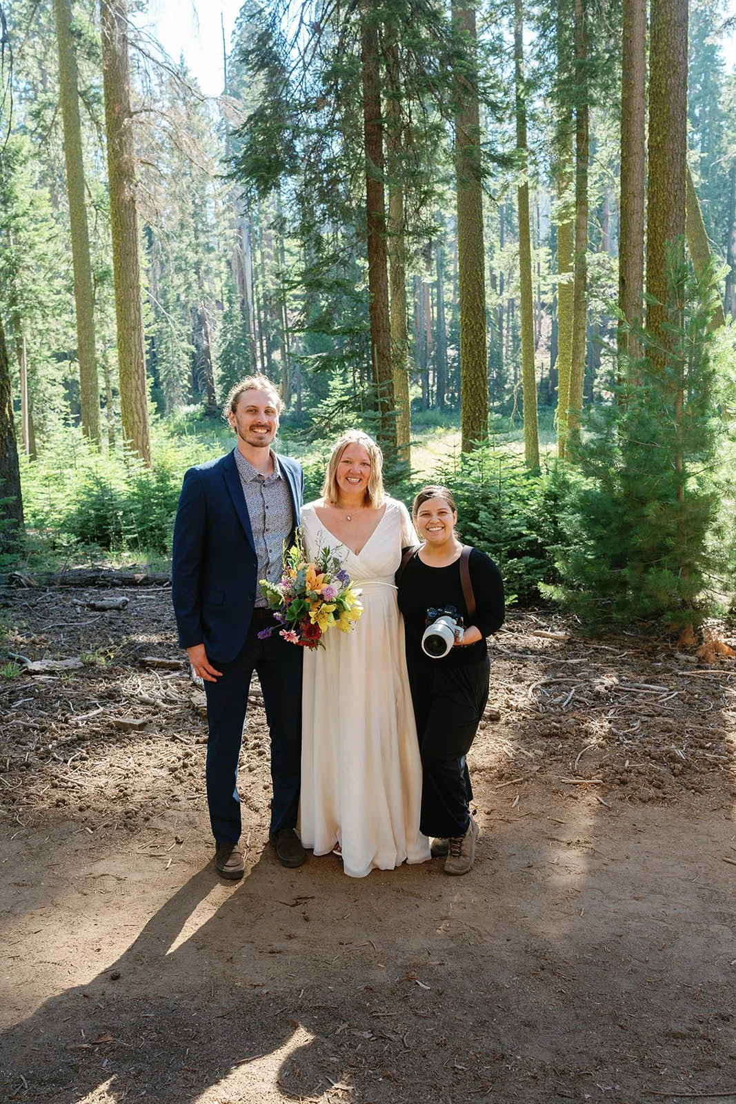 Bride and groom with their Sequoia photographer