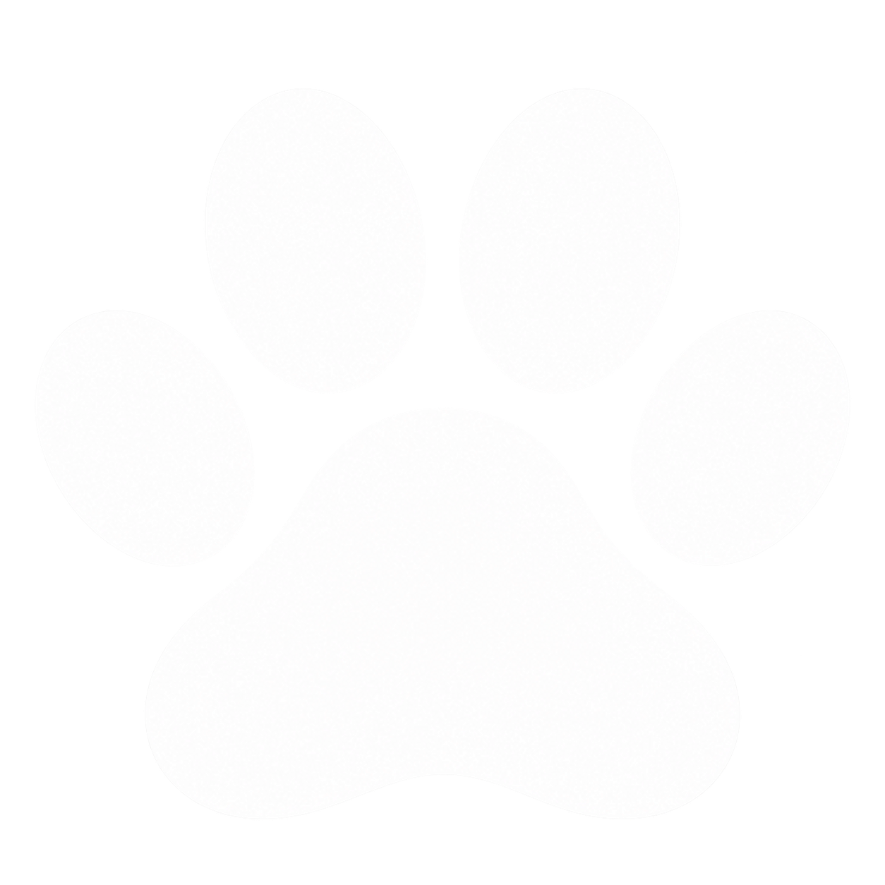 Silhouette of a puppy's face with four ears and a larger snout, depicted in black and white.