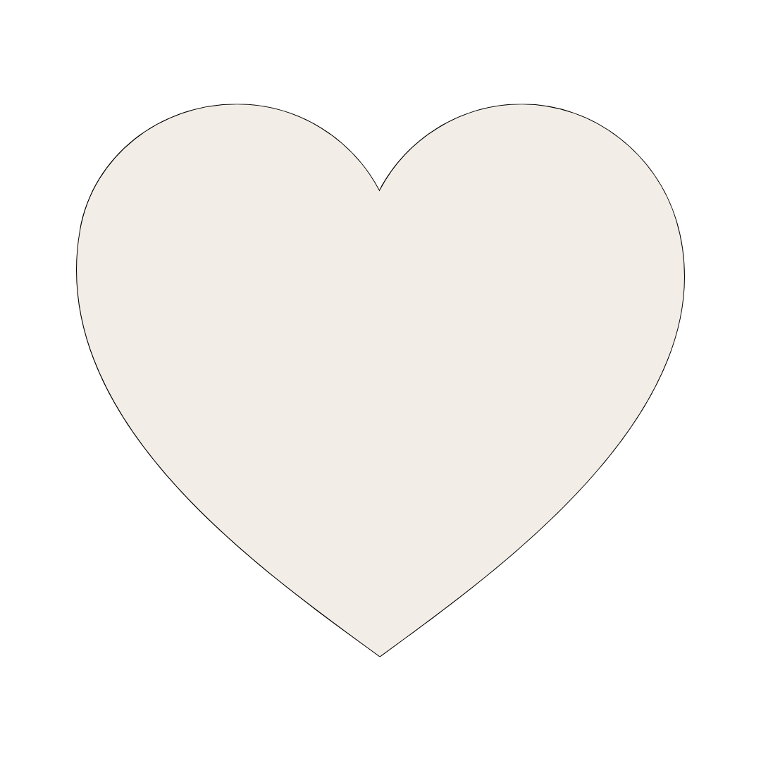 A large, white heart shape on a black background.