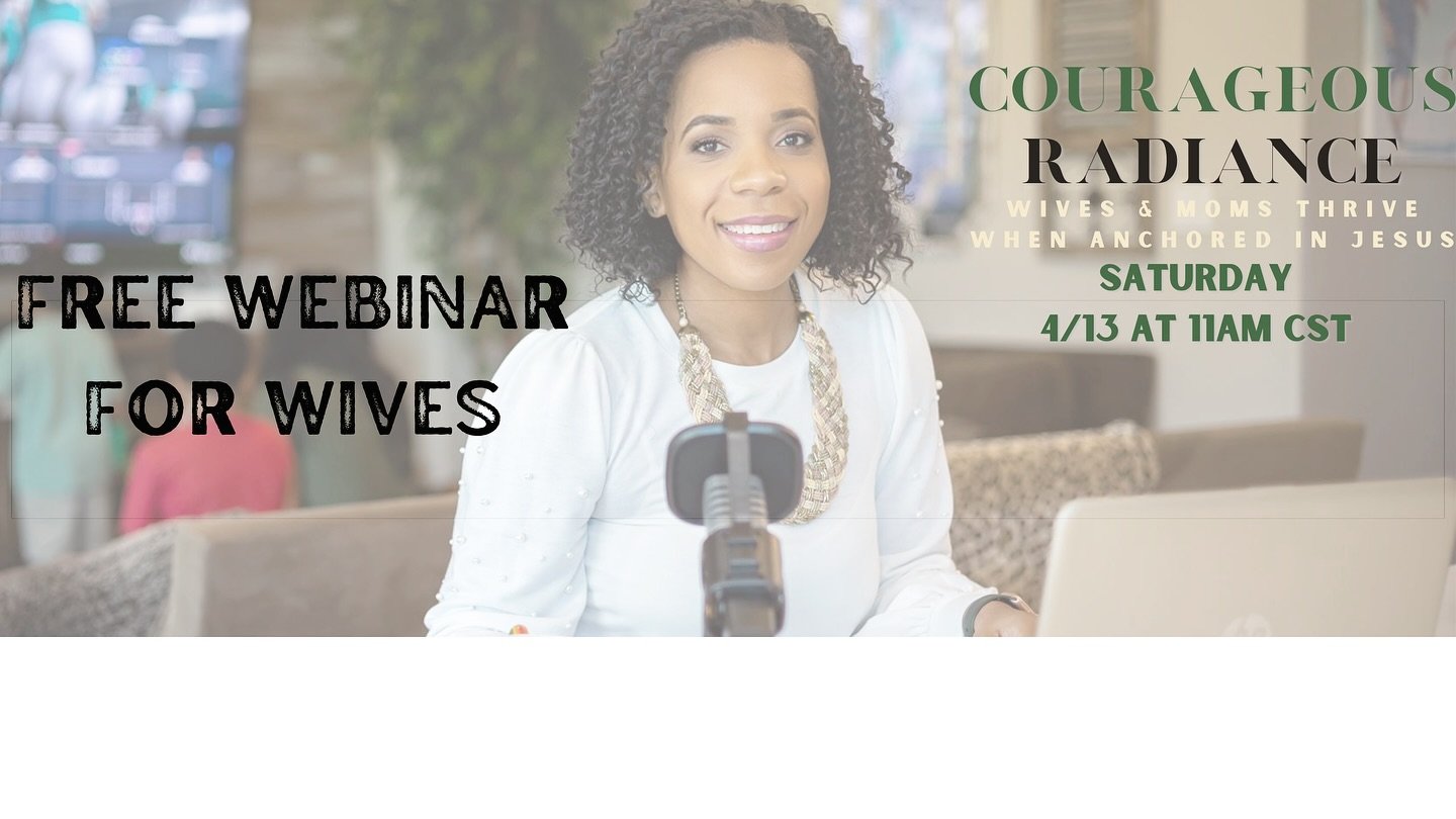 Marriage lows?
Marriage frustrations?
Season of staleness?

Are you ready to thrive in spite?!

I hope to see you tomorrow, 4/13 at 11am CST, for a Wives Webinar!  Each month we connect and get value added to our marriages, starting with us.

Giveawa