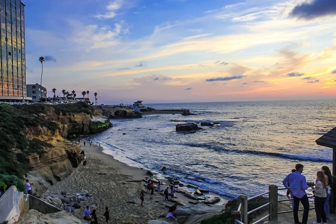Sunny San Diego beauty view at La Jolla Cove