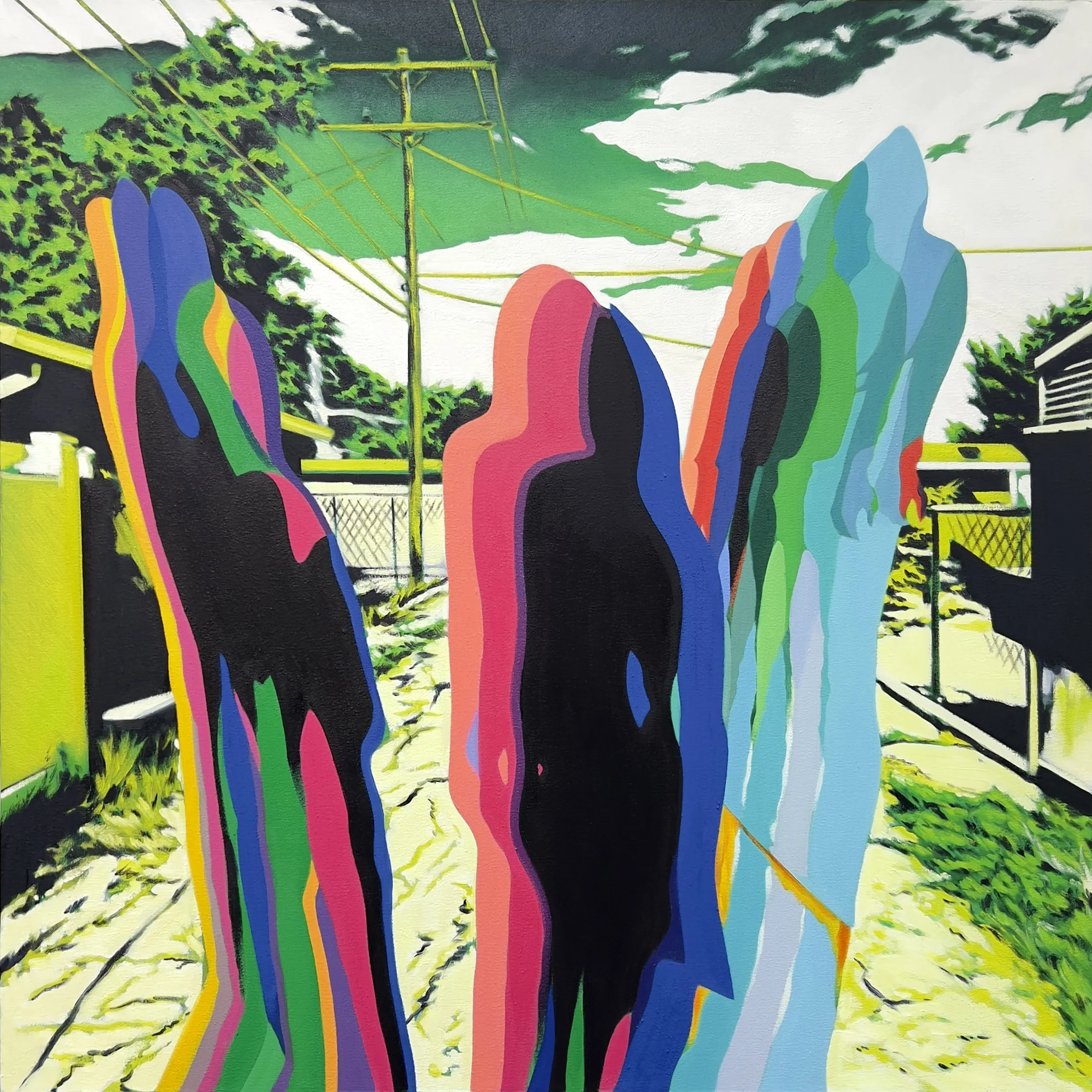 CLEARING SKIES.  OIL ON CANVAS.  36 X 36" 