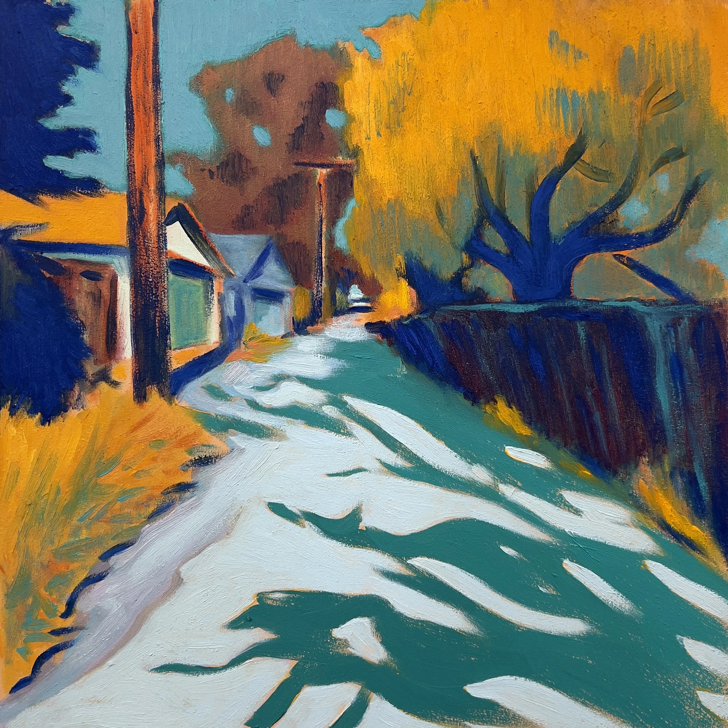 GARFIELD.  OIL ON PANEL.  12 X 12"