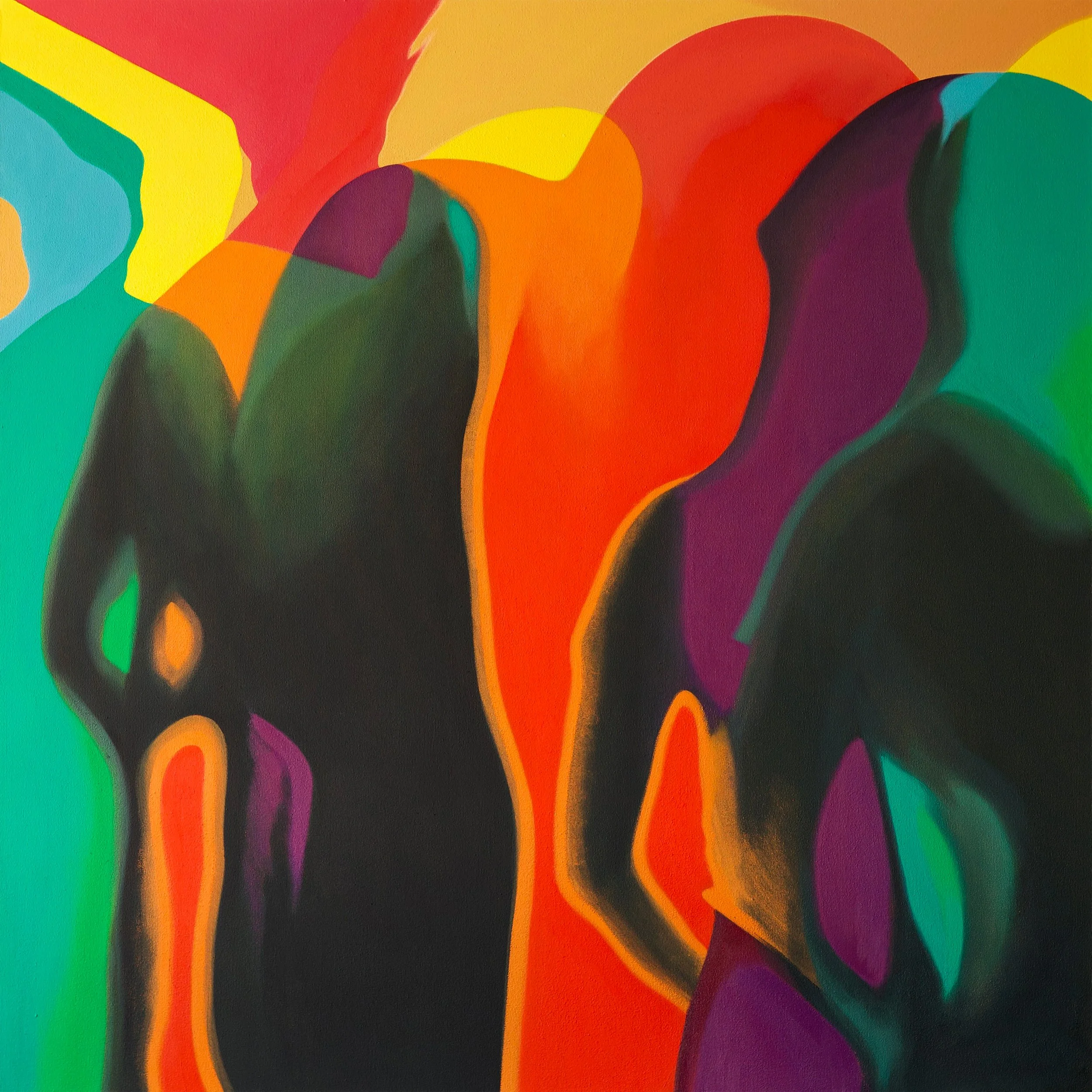 JUNGLE.  OIL ON CANVAS.  2026.  48 X 48"