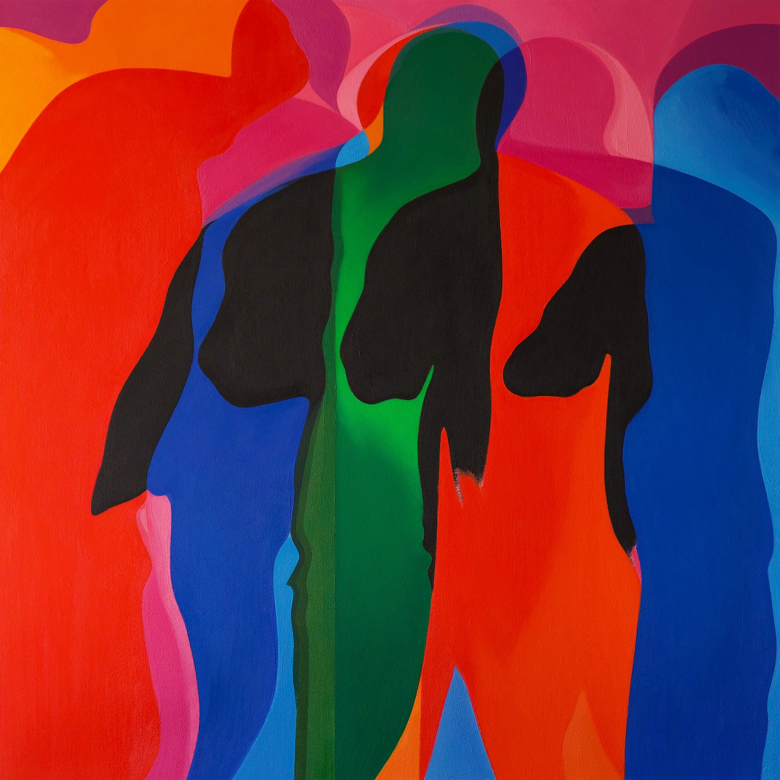 MY SHADOW.  OIL ON CANVAS.  2025.  48 X 48"