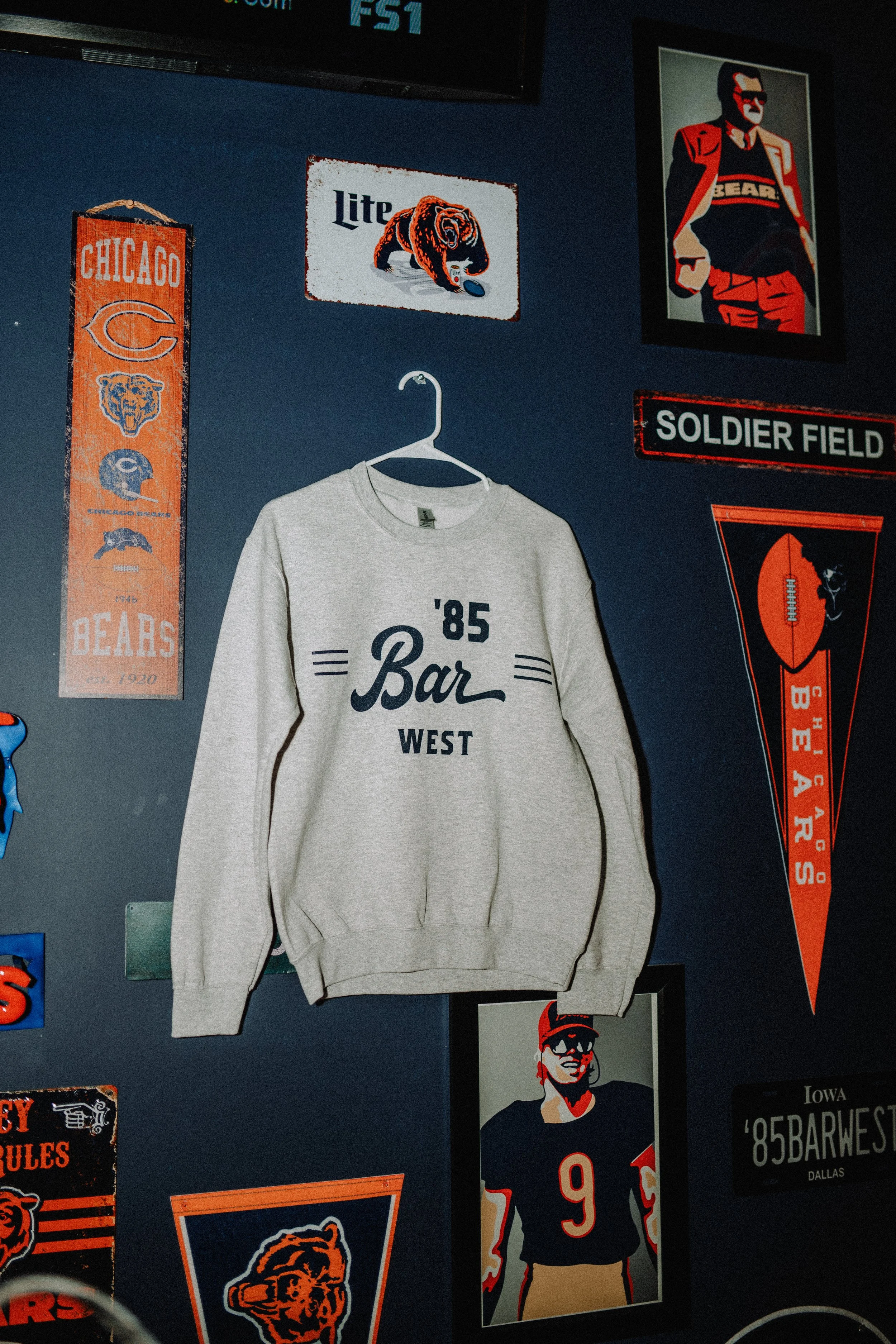 '85 Bar West Gray Crewneck Sweatshirt