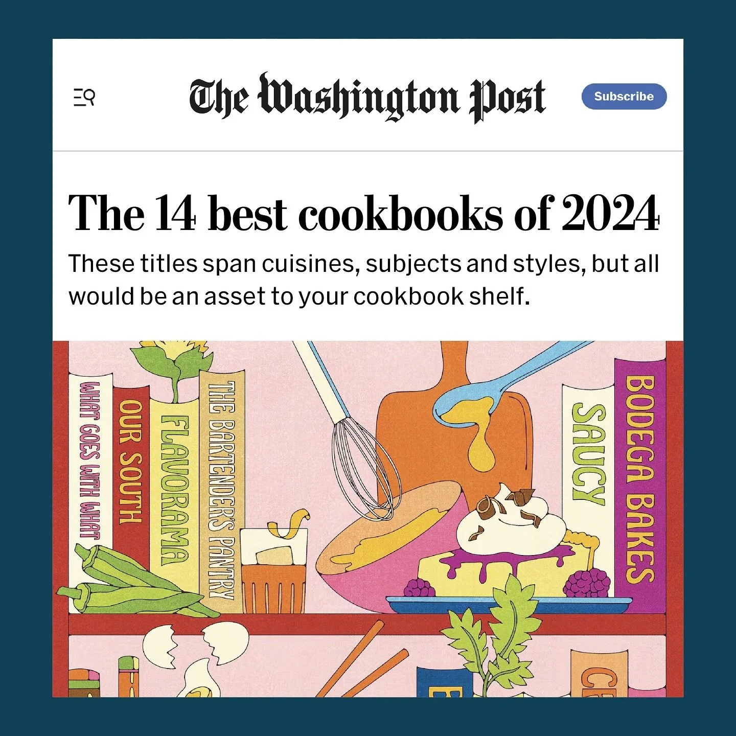 🤩 The Bartender&rsquo;s Pantry is one of @washingtonpost&rsquo;s 14 Best Cookbooks of 2024! Included in the preface is @paula_forbes&rsquo; meticulous methodology - something we can appreciate 😉 - for how she made these selections from more than 1,