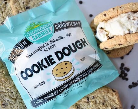 King of Pops Sunshine Sammies - Cookie Dough Ice Cream on Chocolate Chip Cookies - $5.99