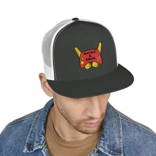 Battle &amp; Brew Embroidered 5 Panel Trucker Cap $27.98