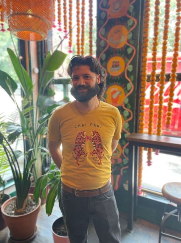 Chai Pani Mustard Tiger Tee $26.00