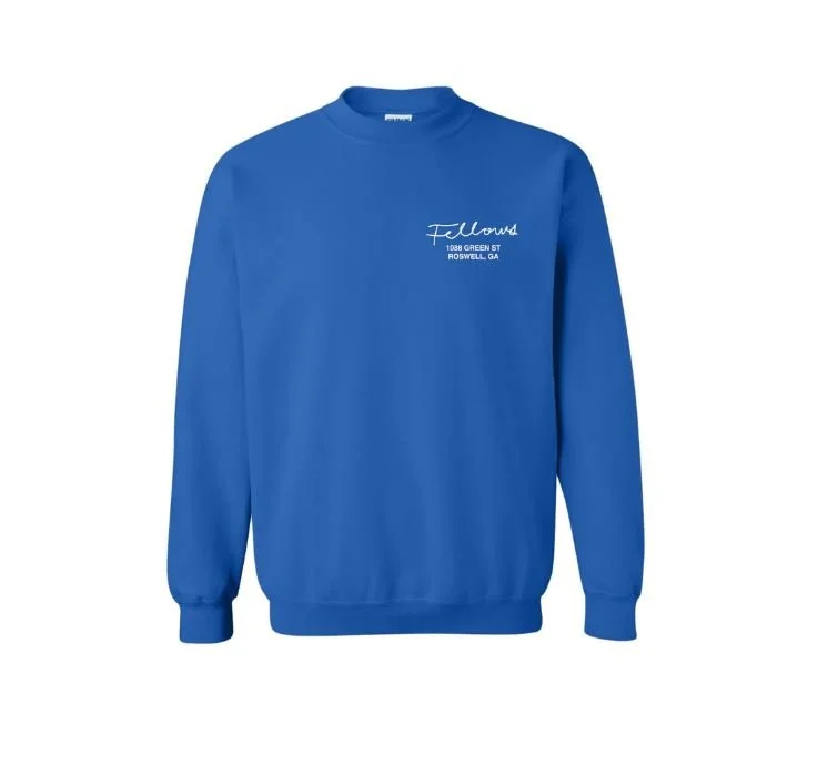 Fellows Address Embroidered Crewneck $38