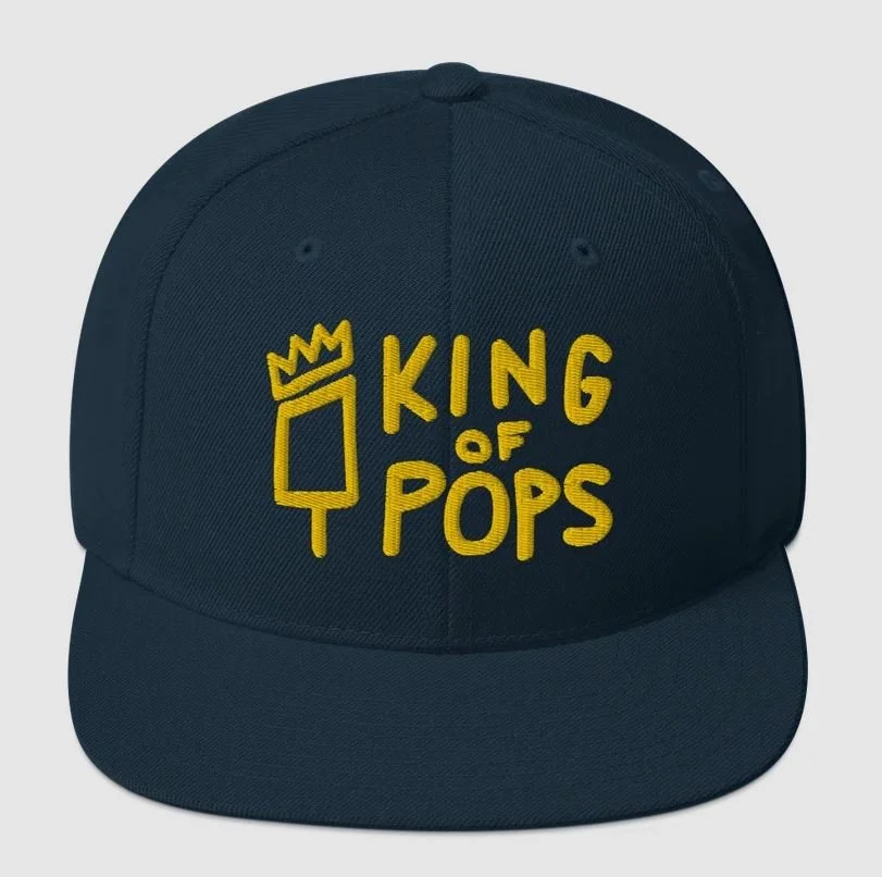 King of Pops Snapback Hat - Yellow Logo $27