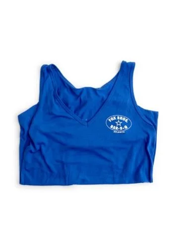 Fox Bros Red, White and Blue V-Neck Women's Fit Tank, Blue Regular price $13