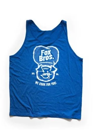 Fox Bros Chef Pig Racer Back Women's Fit Tank, Blue Regular price $13