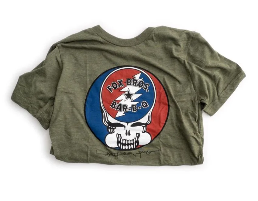 Fox Bros Stuff Your Face Crew Neck, Green Regular price $25