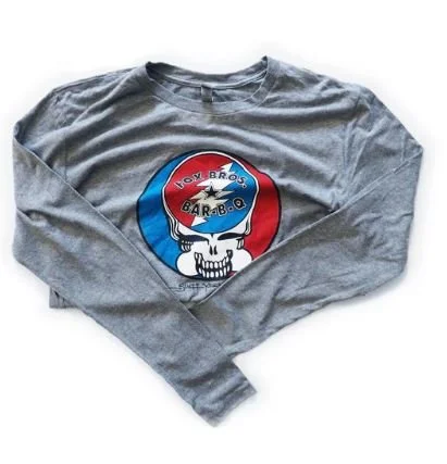 Fox Bros Stuff Your Face Long Sleeve, Gray Regular price $25