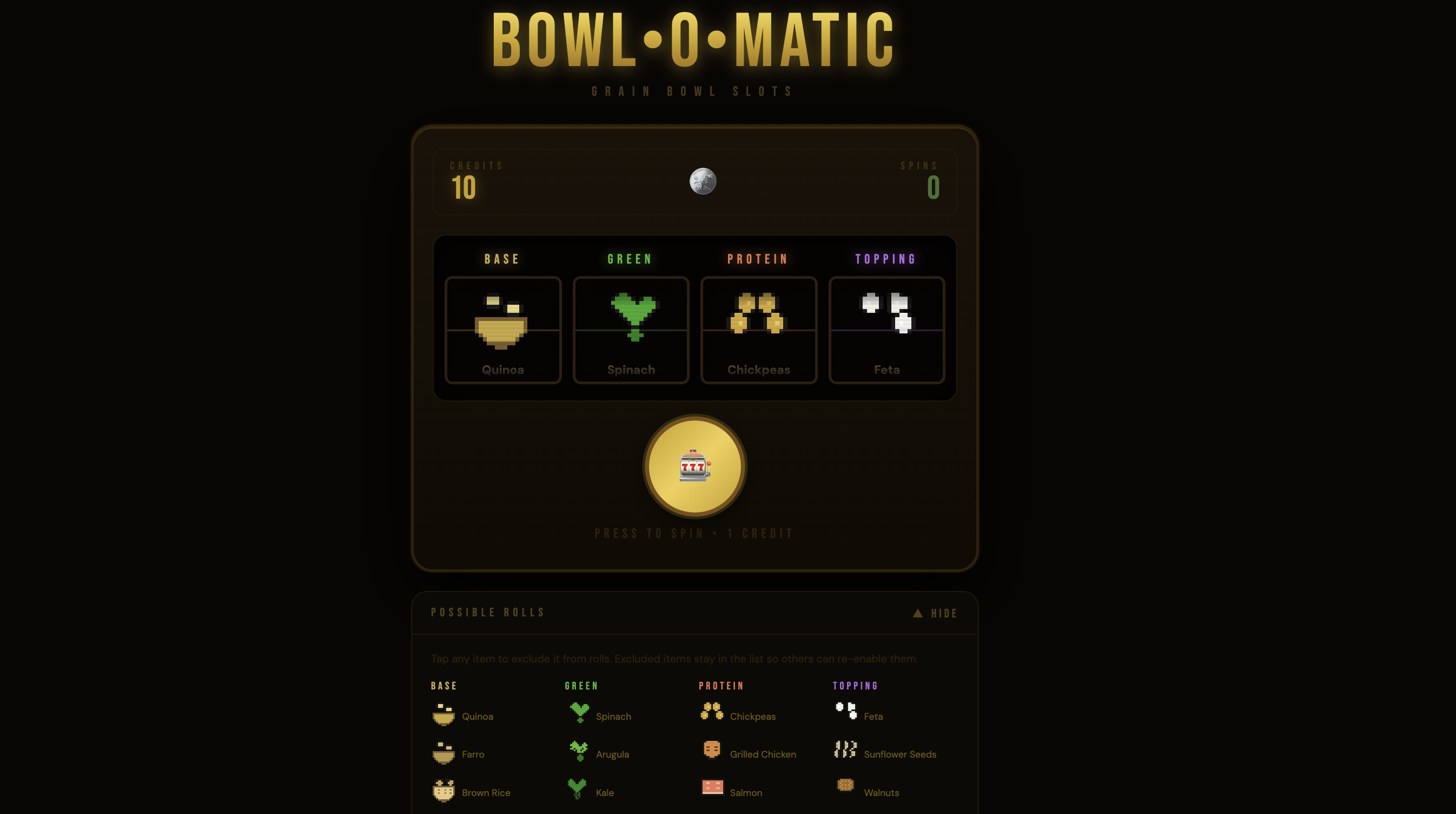 Bowl-O-Matic: I Turned a Friend's App Idea Into a Slot Machine for Salad