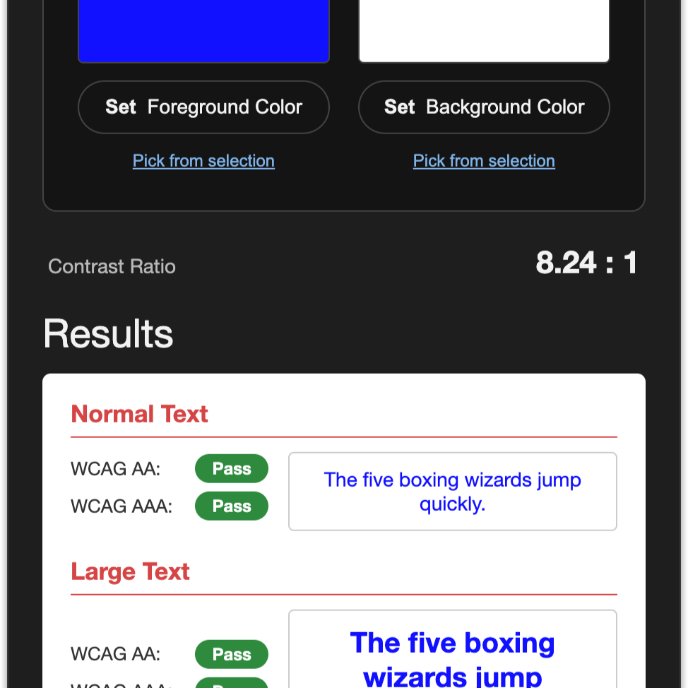 An accessibility panel widget