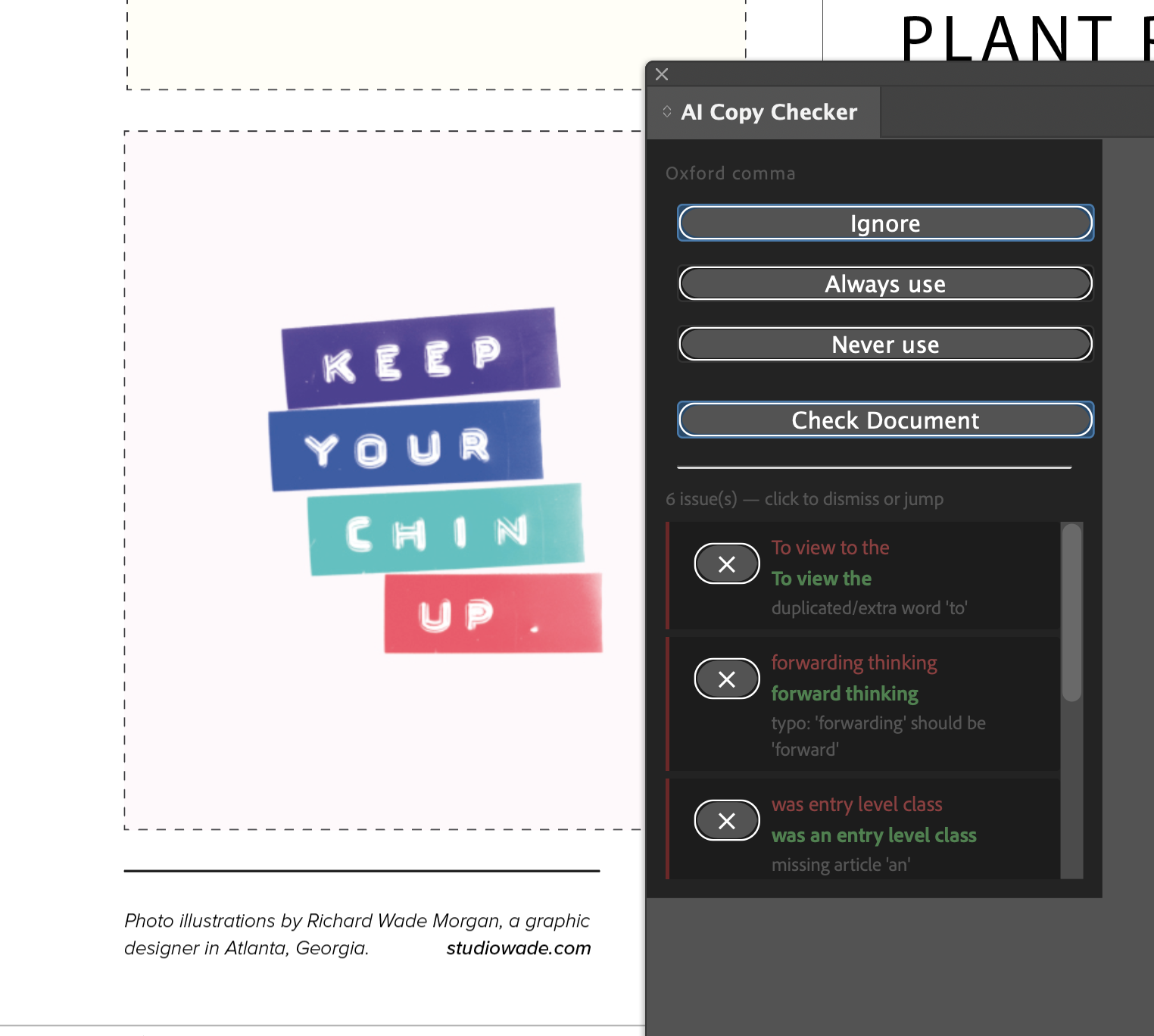 Text that says Keep Your Chin Up