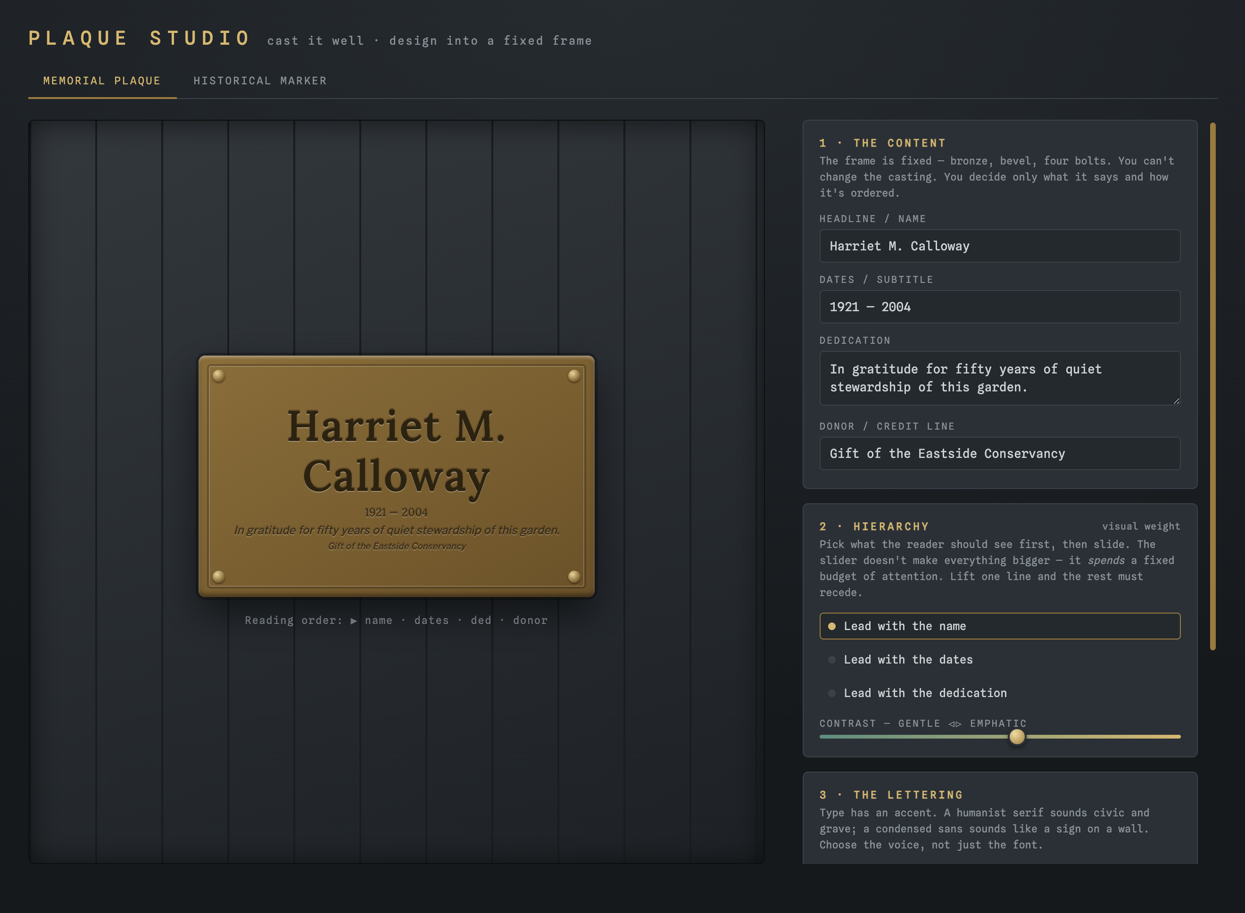 Screenshot of the Plaquemaxxing app