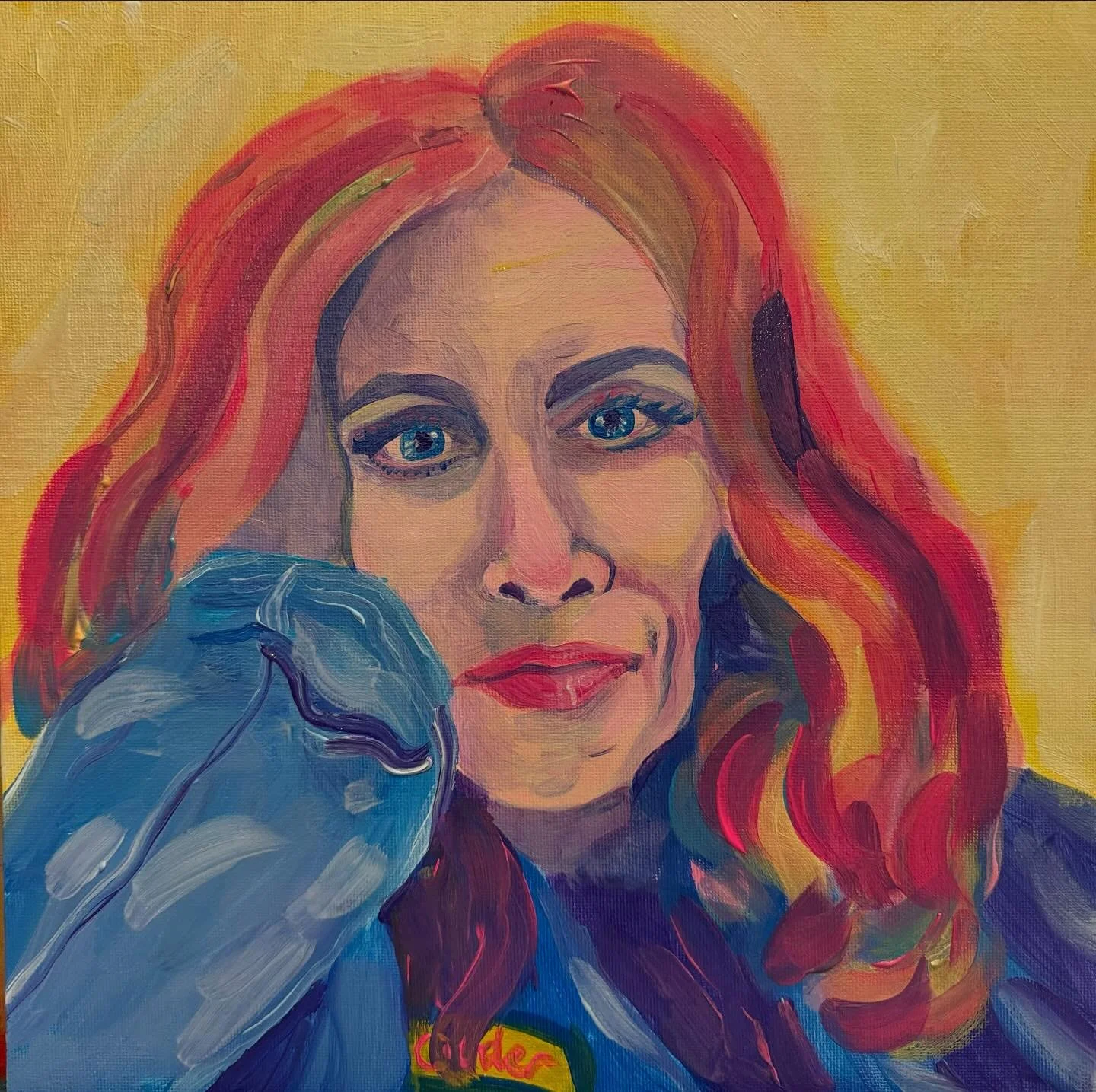 Lovely thing about a lazy holiday is time just to paint and explore and try, plus catch up on Portrait Artist of the Year. Phil from @zuleikagalleryuk encouraged me to try some self portraits where I didn&rsquo;t take my best glam selfies but really 