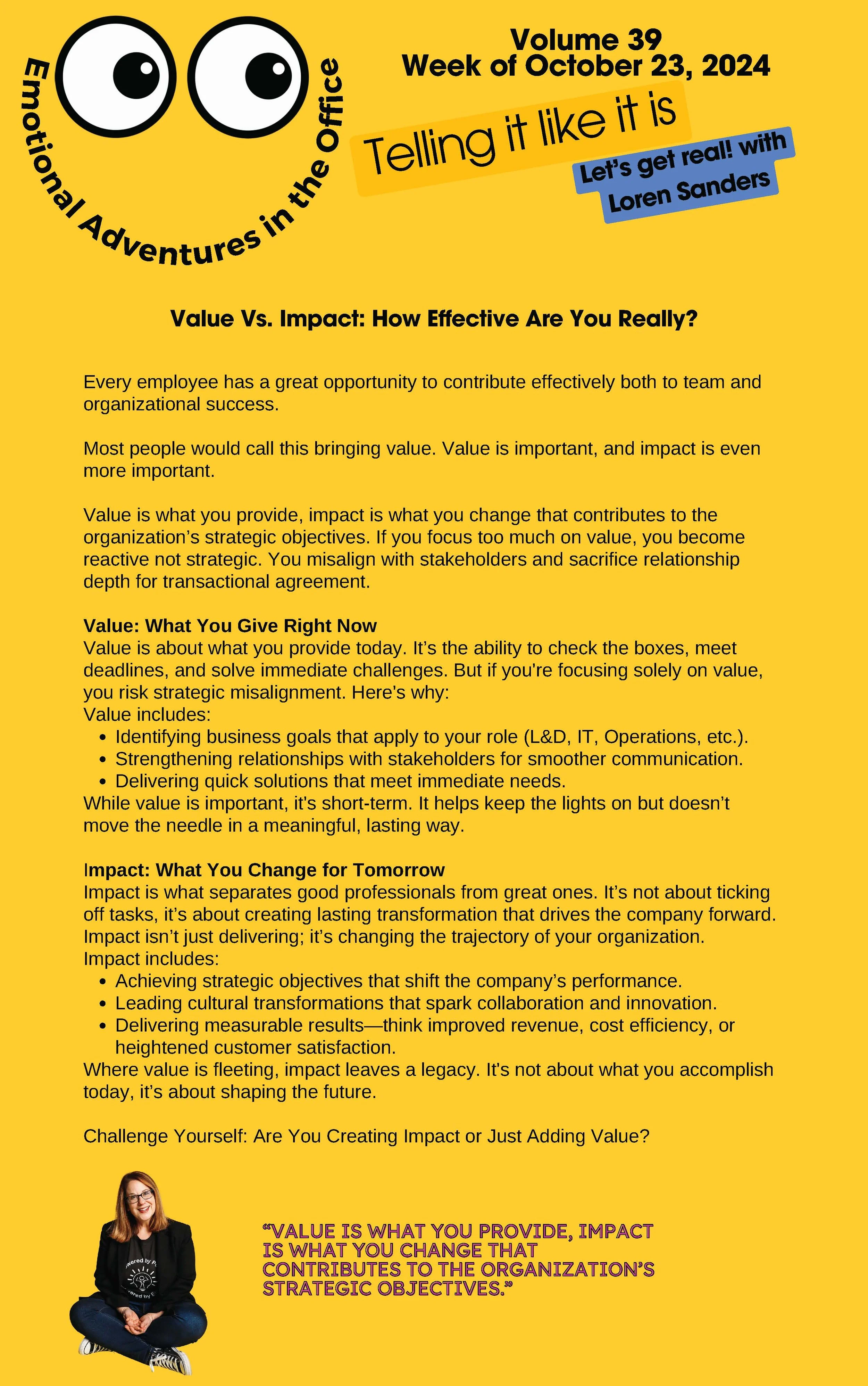 Vol 39: Value Vs. Impact: How Effective Are You Really?&nbsp;