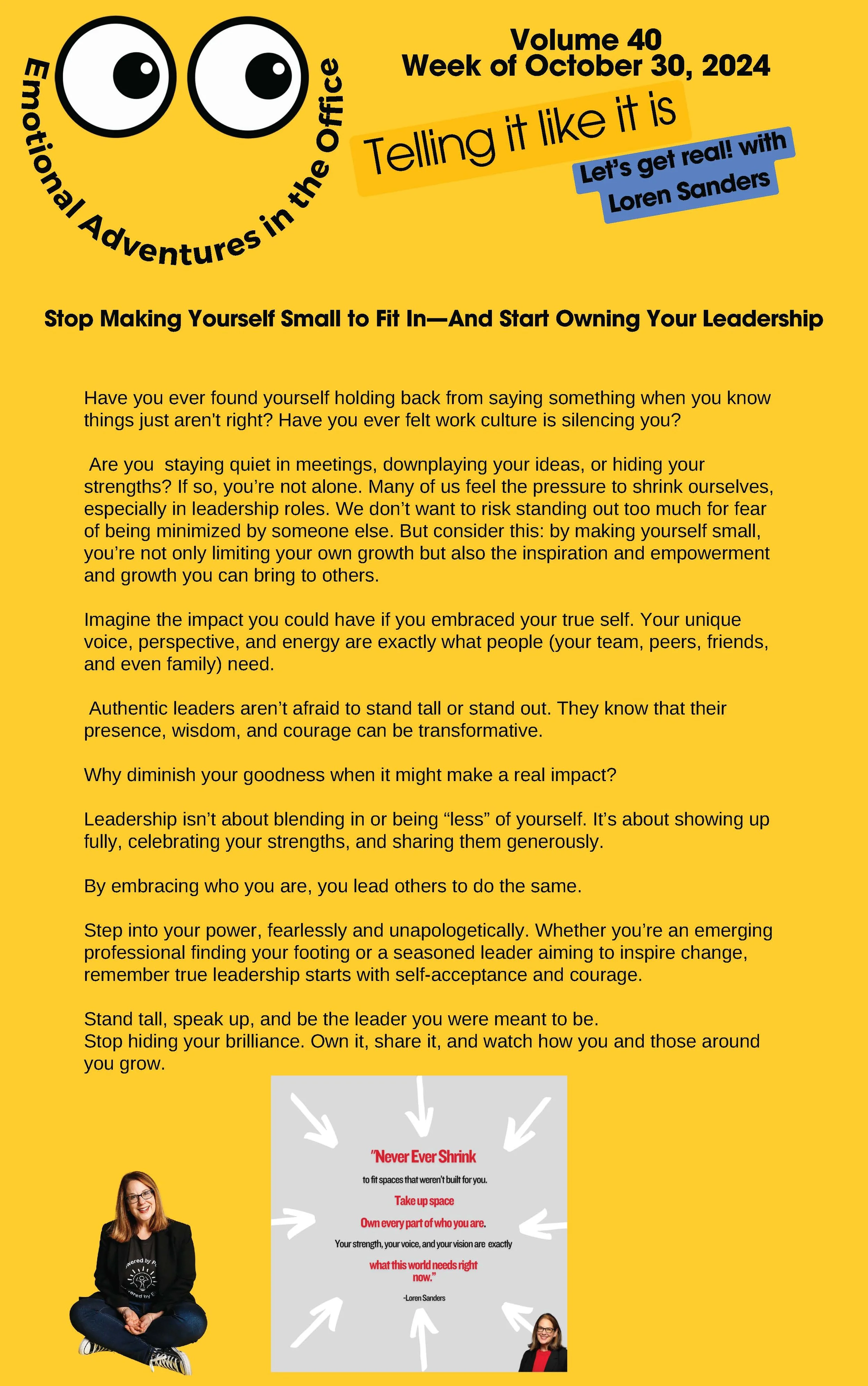 Vol 40: Stop Making Yourself Small to Fit In — And Start Owning Your Leadership