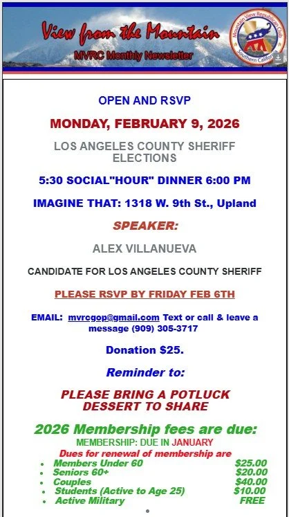 Mountain View Republican Club -SPEAKER:ALEX VILLANUEVA