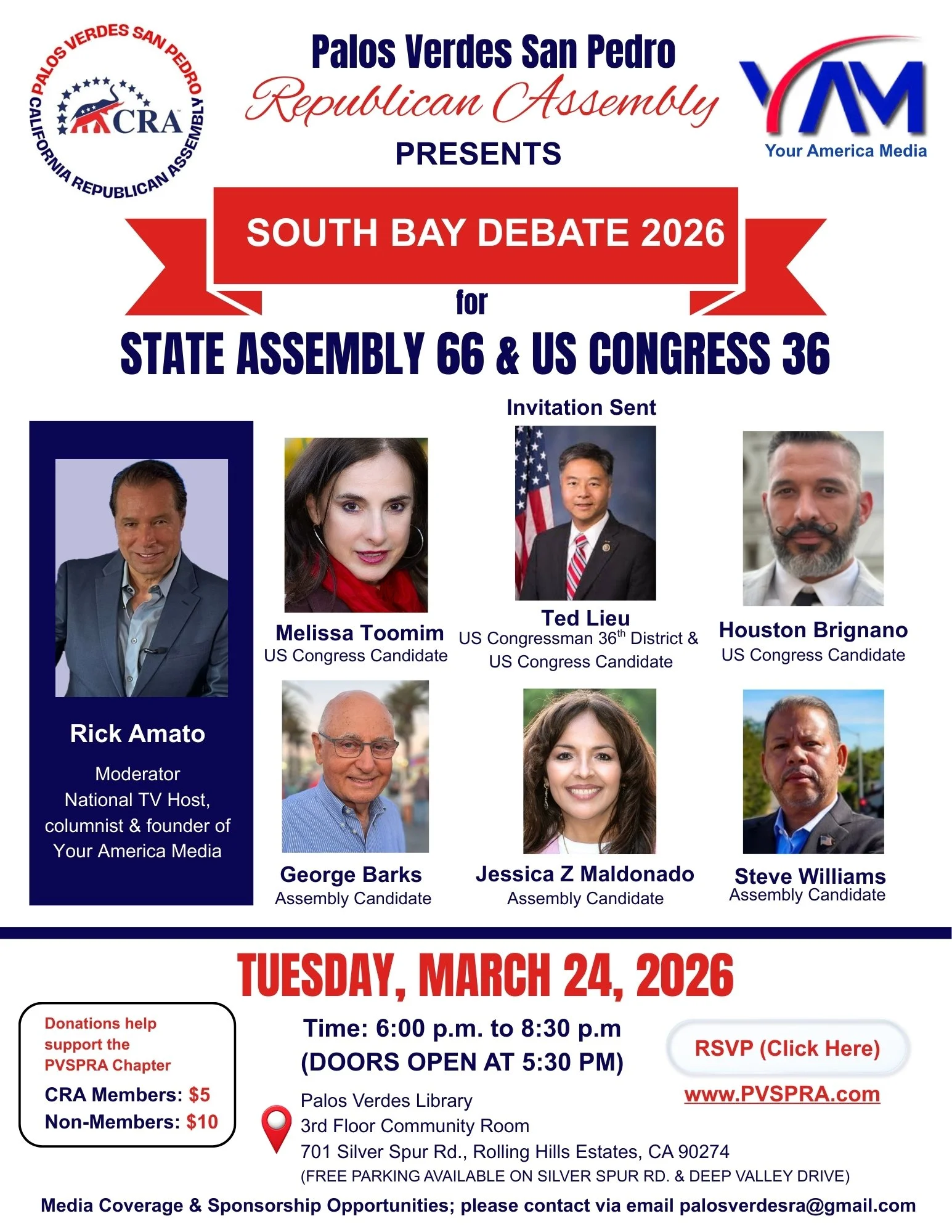 South Bay Debate for State Assembly 66 &amp; US Congress 36