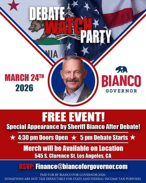 Debate Watch Party -Bianco Governor 