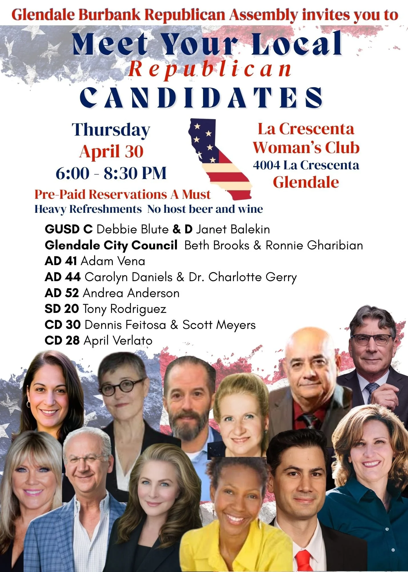 La Crescenta Woman’s Club- Meet your local Republican Candidates! 