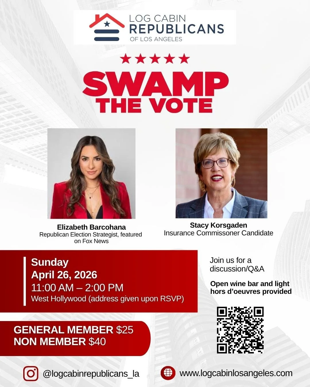 Elizabeth Barcohana, (Republican election strategist featured on Fox News) and Insurance Commissioner candidate Stacy Korsgaden