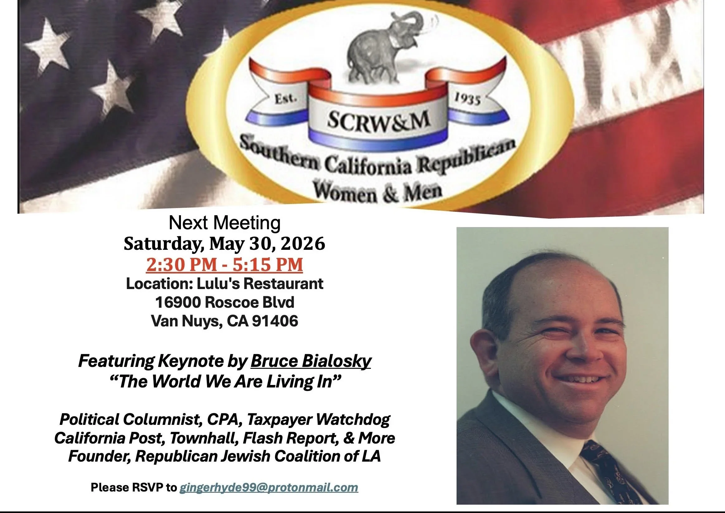 SCRW&M -Speaker is Bruce Bialosky