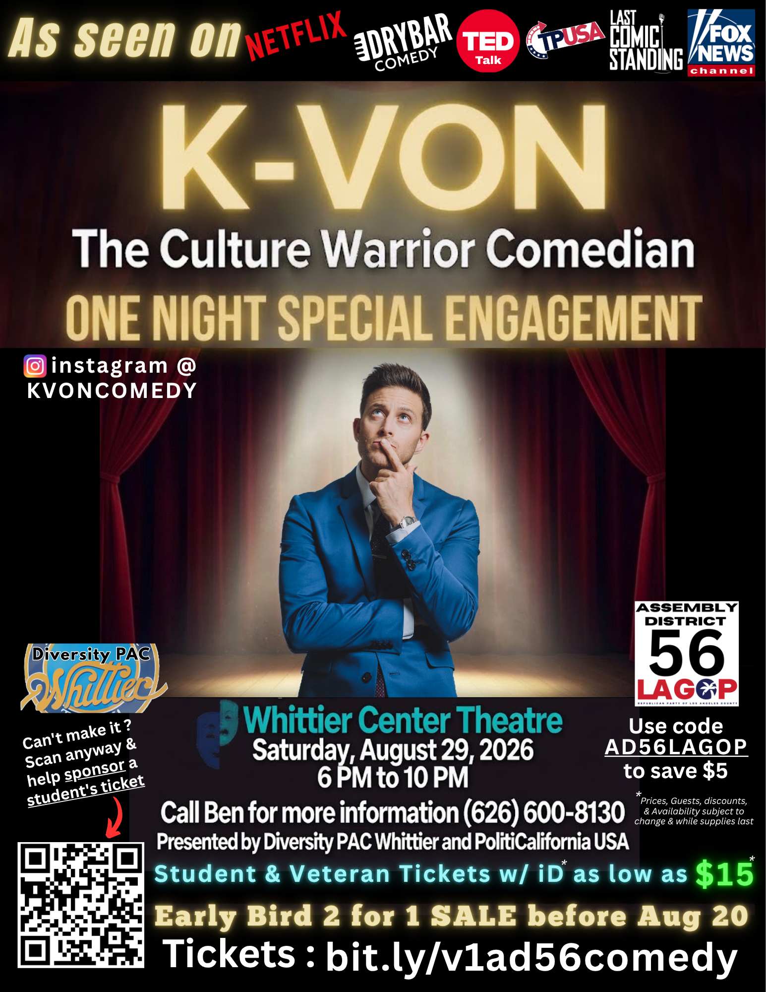 Assembly District 56 -Comedy Fundraiser