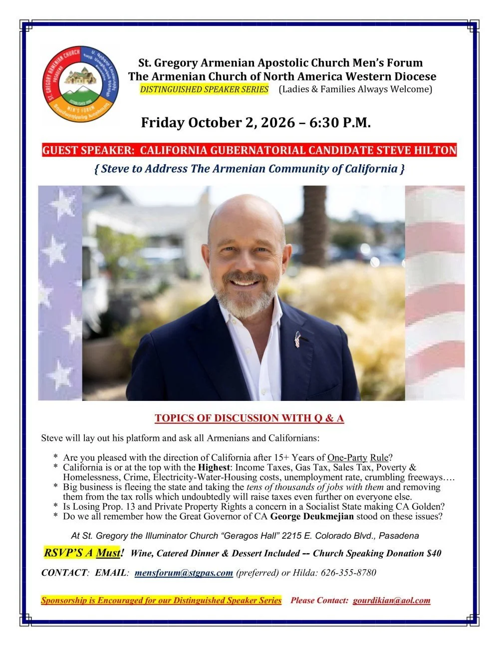 Speaker: Steve Hilton for Governor