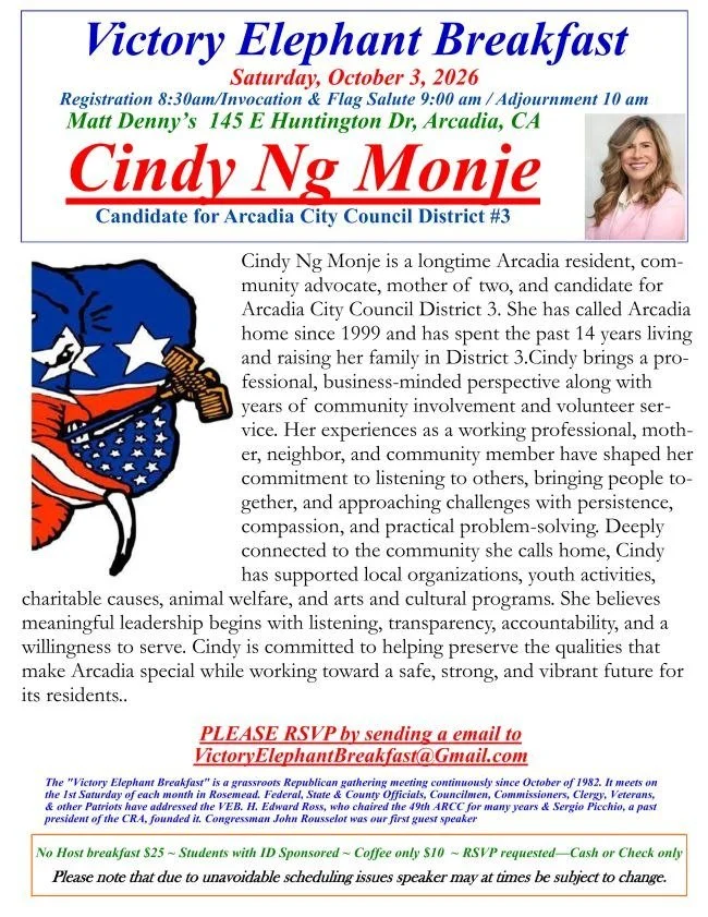 Cindy Ng Monje Candidate for Arcadia City CD 3