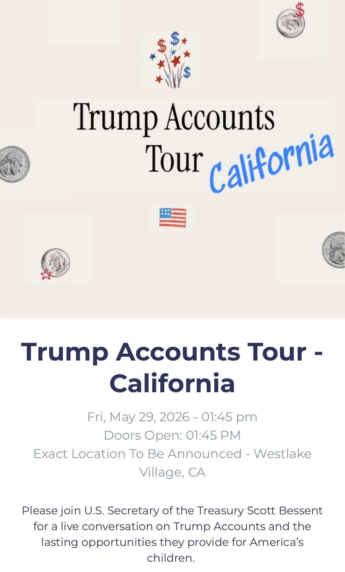 Trump Accounts Tour - California