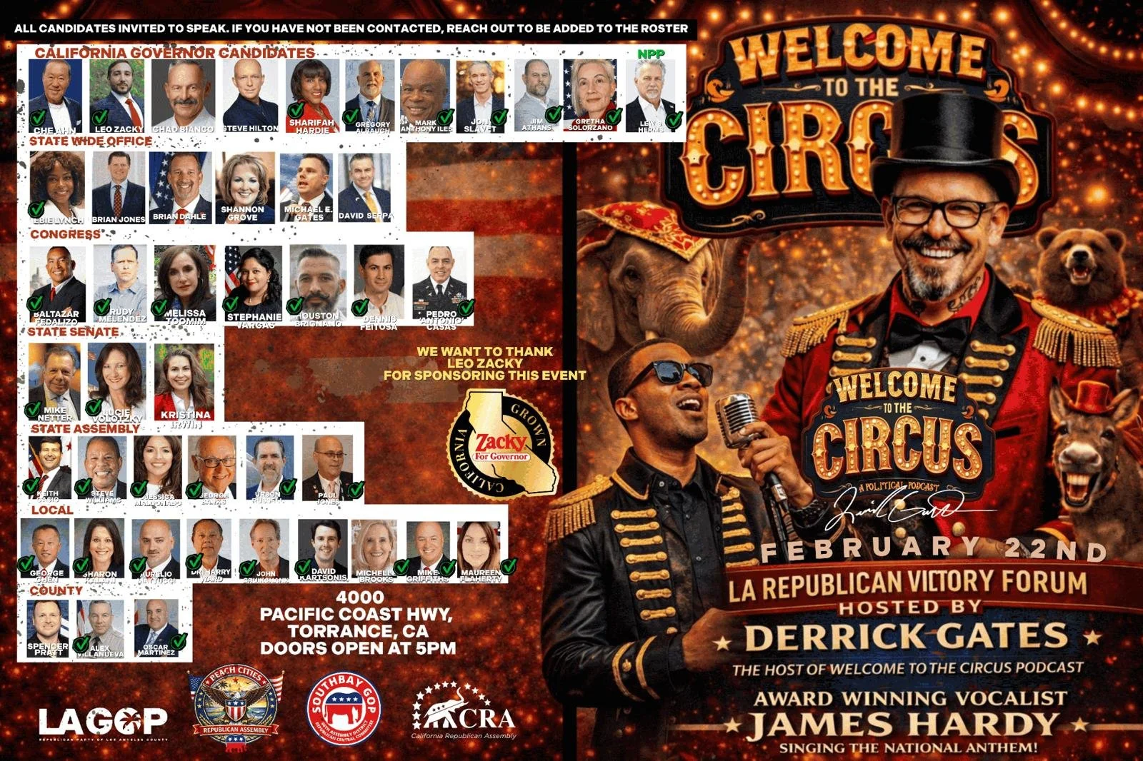 LA Republican Forum hosted by Derrick Gates