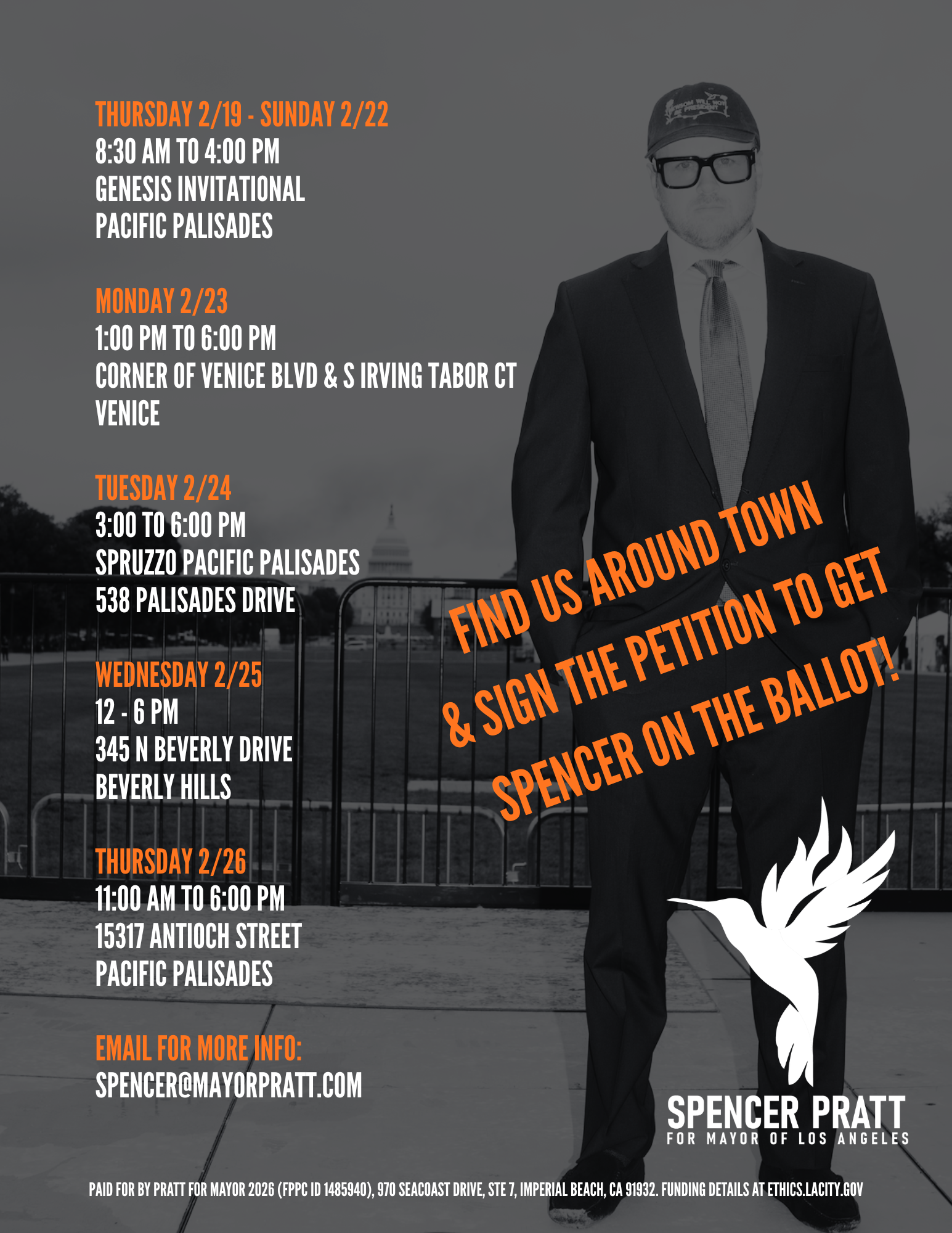 Spencer Pratt for Mayor of Los Angeles - petition signing