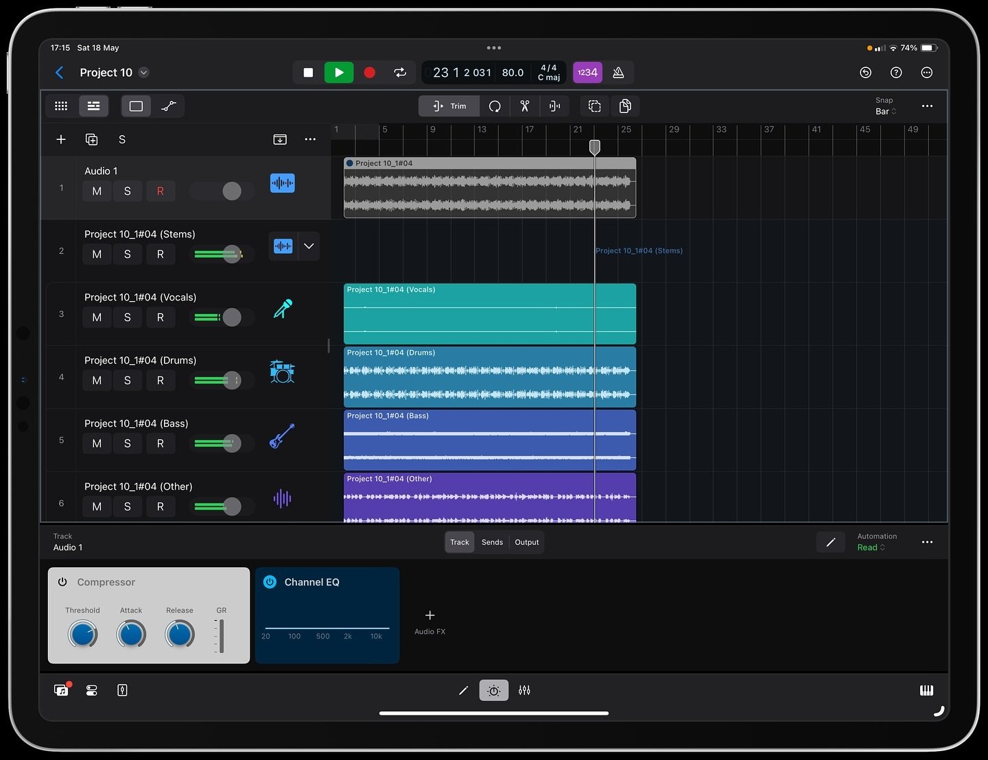 I&rsquo;ve been playing around with the new Stem Splitter in #Logic Pro. It&rsquo;s really good. I&rsquo;m not much into remixing other people&rsquo;s tracks, but this is really useful for mixing music made on groove boxes and samplers. This is a rec