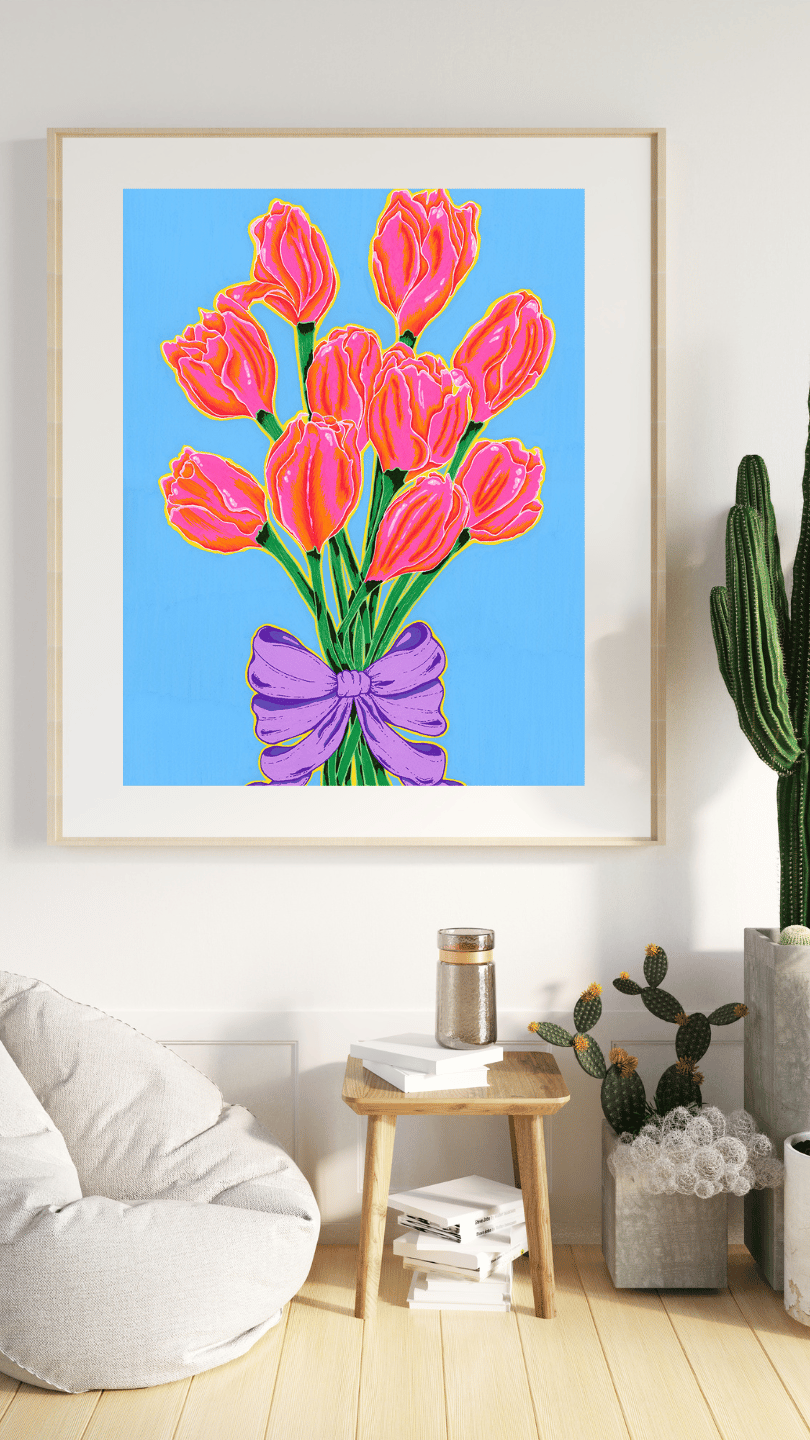 Neutral Minimalist Scandinavian Wall Frame tullip bouquet.png