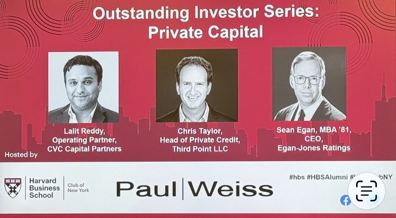 At the Harvard Business Club’s Private Capital Forum.