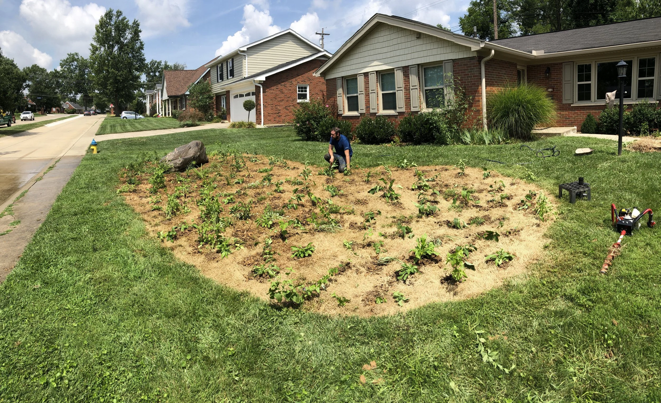 During installaion of Pollinator garden