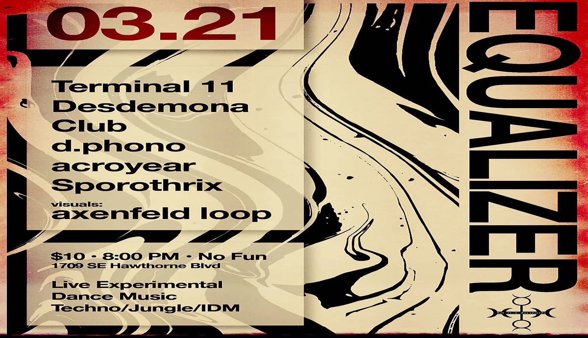 Equalizer: Terminal 11 • Desdemona Club • d.phono • acroyear • Sporothrix