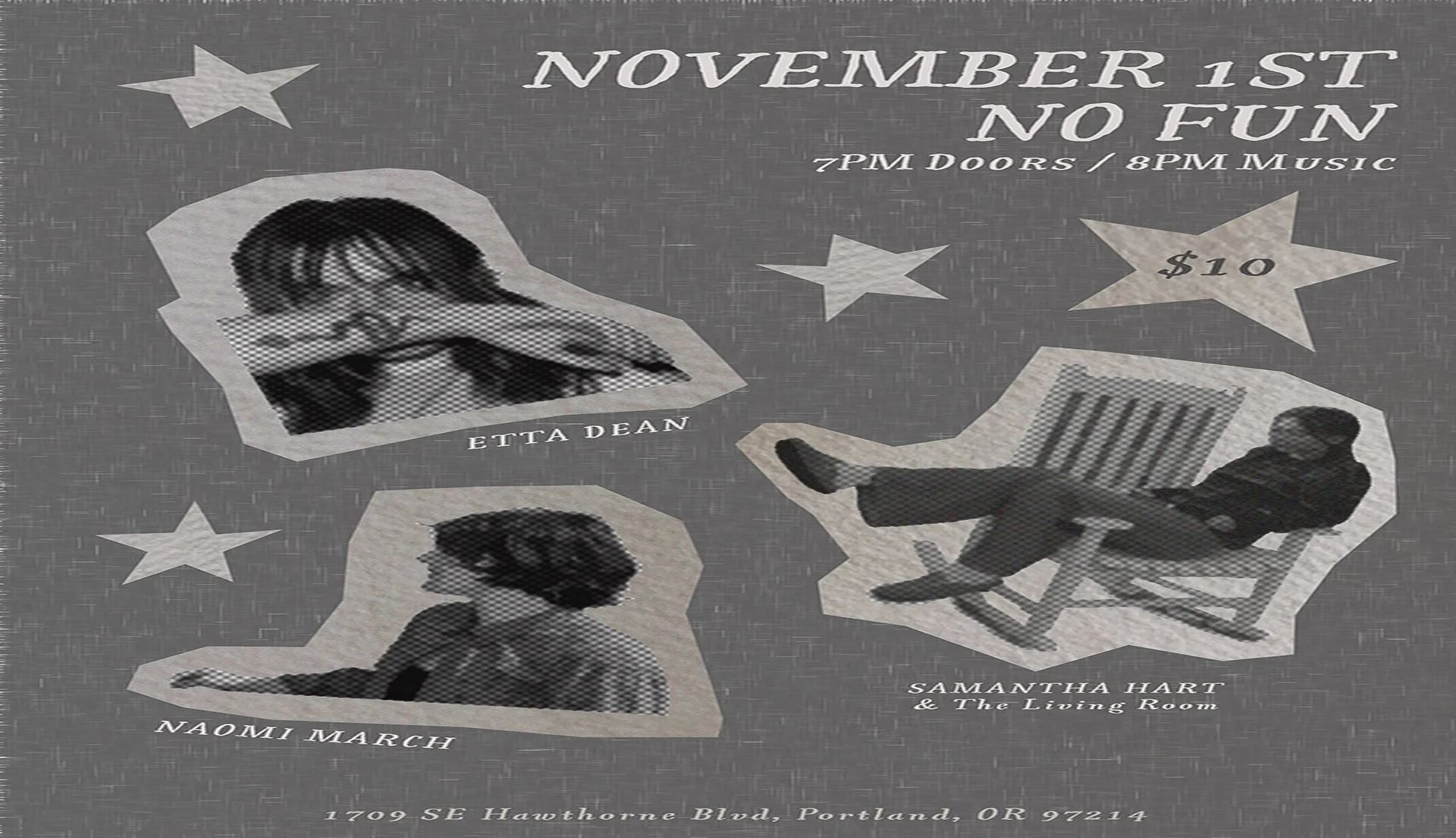 Samantha Hart &amp; The Living Room • Naomi March • Etta Dean