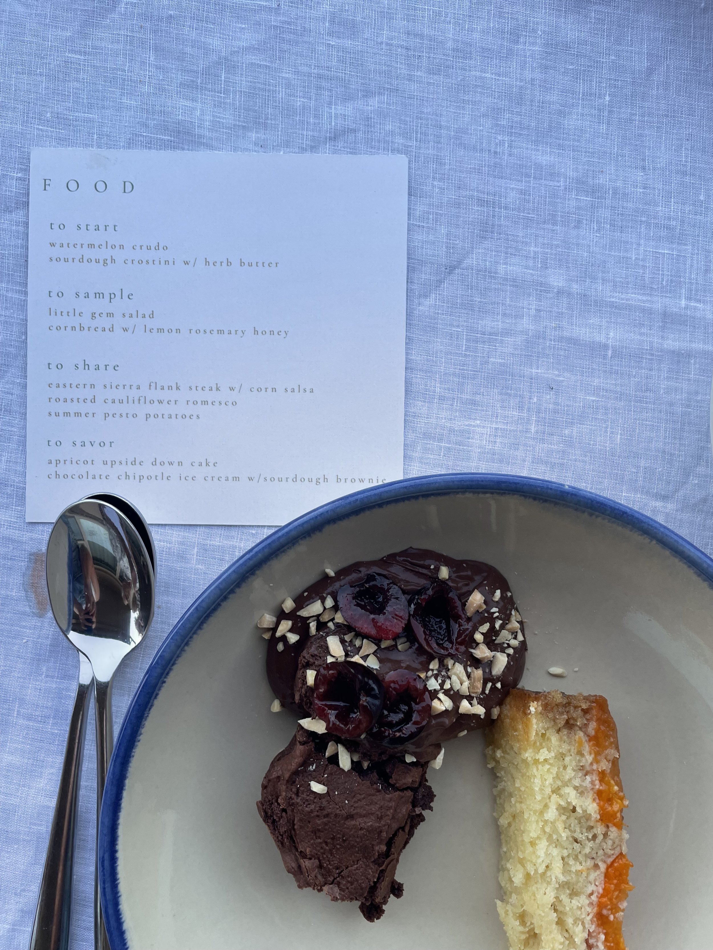 Sierra supper menu 