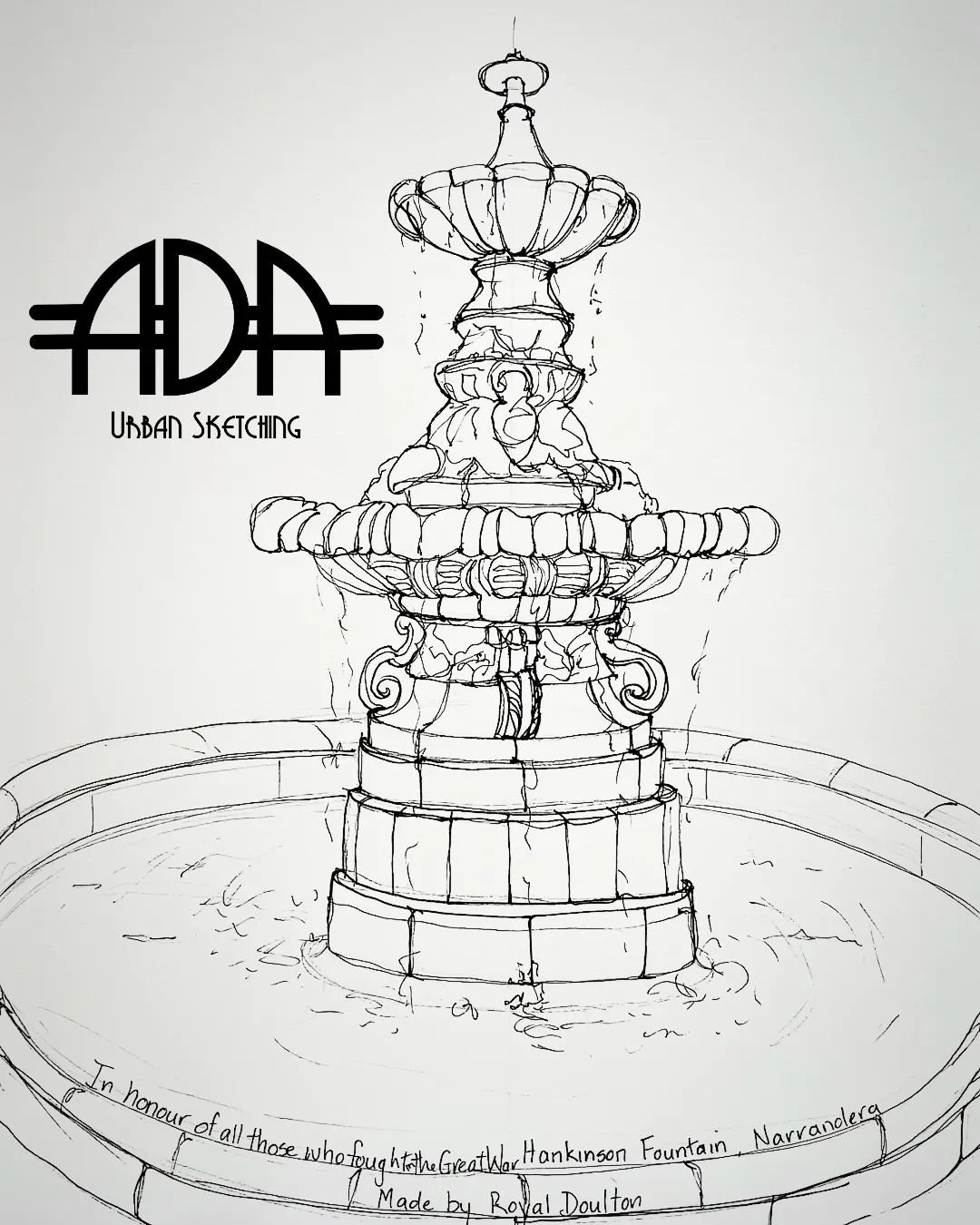 After an enjoyable sketching session at the Histroric Hydro, we are pleased to hold our next ADA Urban Sketching event on Sunday May 19 at the Narrandera Memorial Gardens, Victoria Square, Narrandera. Start time is 9:30am through to 11:30am. 

The Na